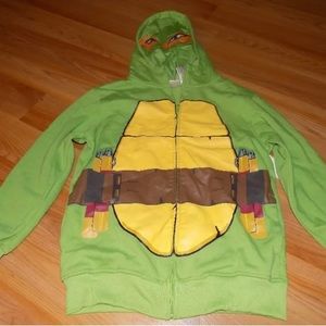 Size Medium 8 Teenage Mutant Ninja Turtles TMNT Hoodie Jacket Michelangelo EUC